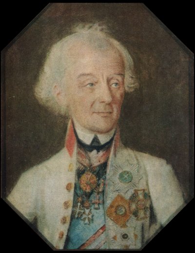 Het portret van de Russische militaire commandant Alexander Soevorov door Johann Heinrich Schmidt